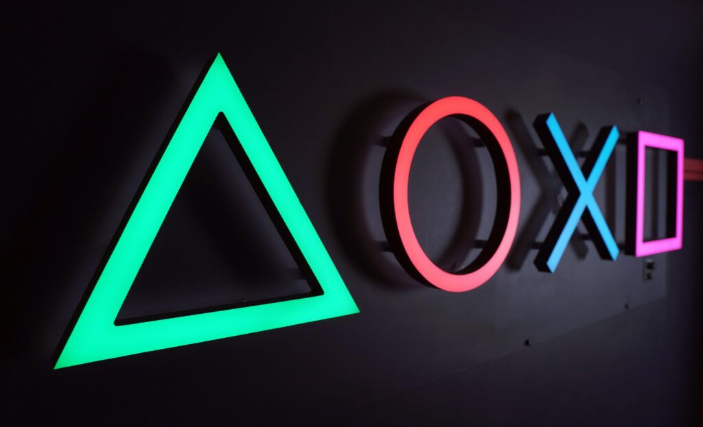 playstation lighting triangle circle cross and square