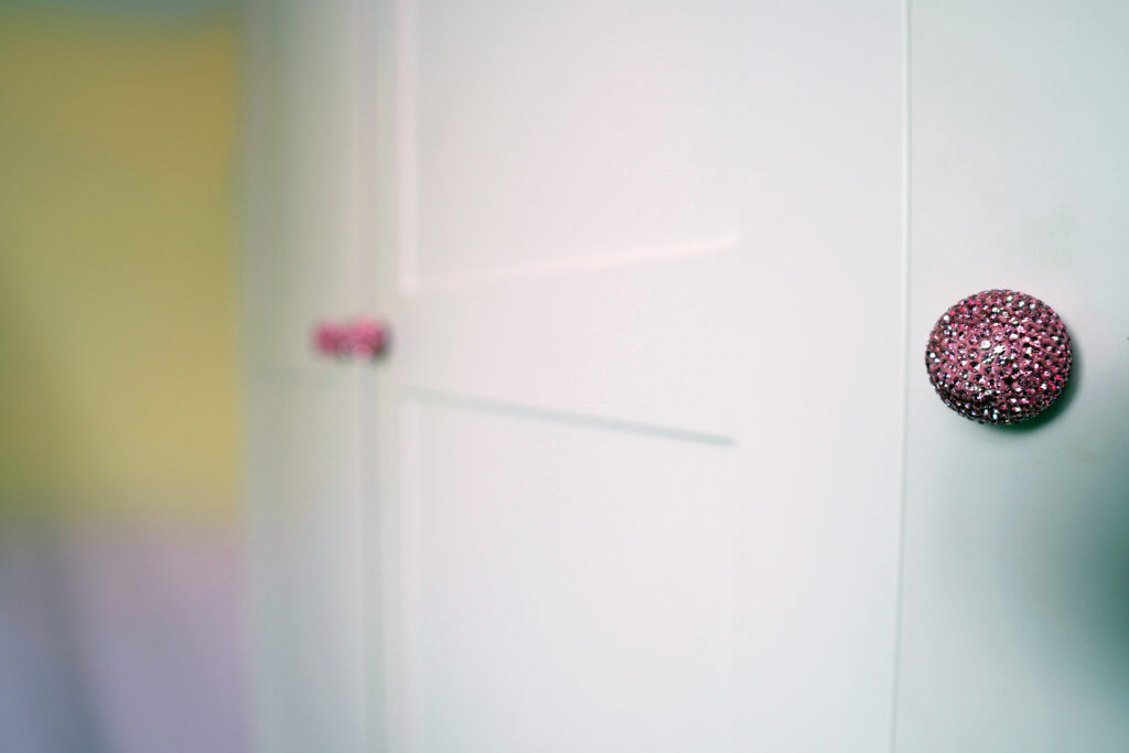 pink sparkly door knobs-wardrobe doorknobs-girls bedroom ideas-kids room-MK Kids Interiors