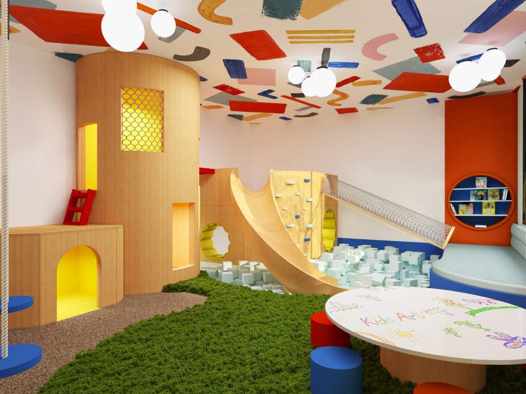 Day nursery designers-preschool design-play frame design and foam pit- kids rooms-MK Kids Interiors-Childcare Expo interior designer
