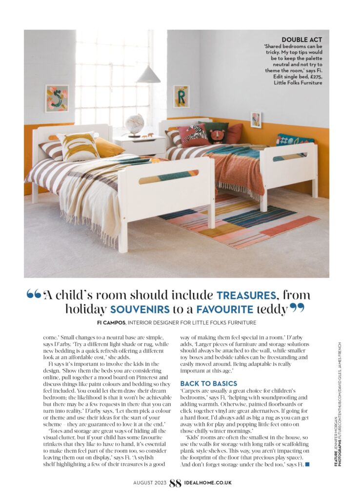 MK Kids Interiors Feature in Ideal Home August 2023 Plan The Perfect Children's Rooms 88