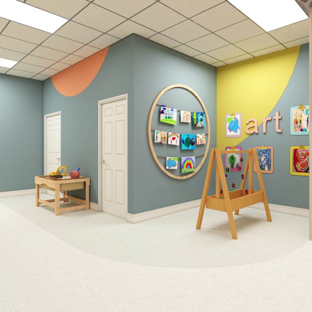 day nursery art corner idea