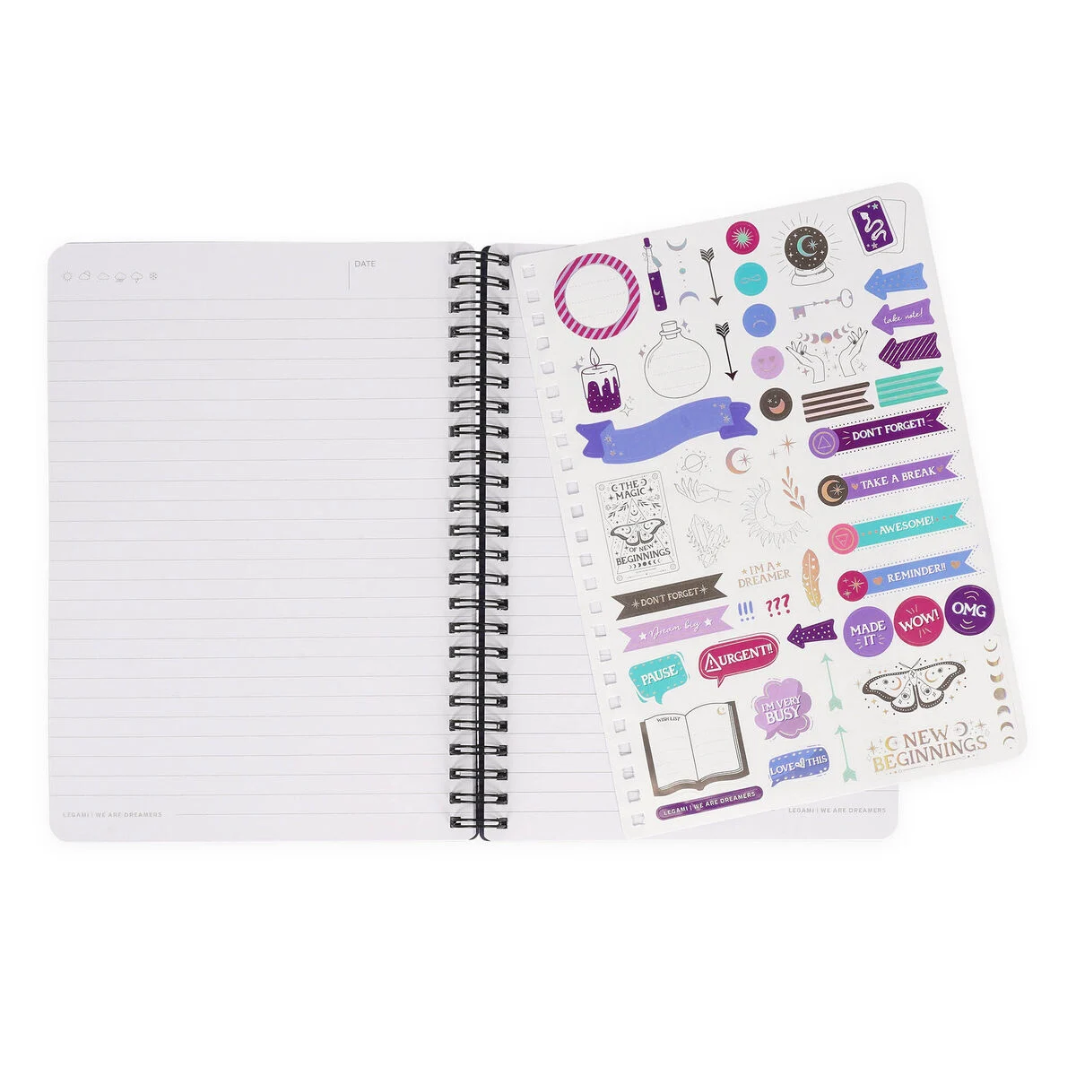 Legami A5 Lined Notebook - Spiral Bound- Moth - Jotter - The Magic of New Beginnings - Image 2
