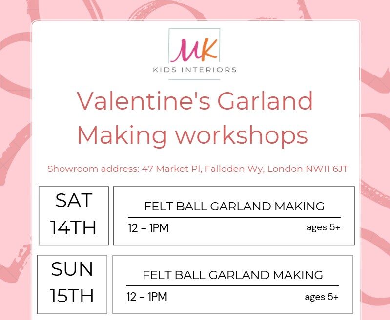 Valentine's Garland Making Workshop - Saturday the 14th and Sunday the 15th of February 2026