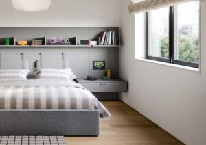 Nidi Modular wall hung bedside table in grey